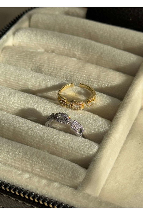Heliophilia Silver Anillo de Latón Plateado con Recubrimiento de Laca